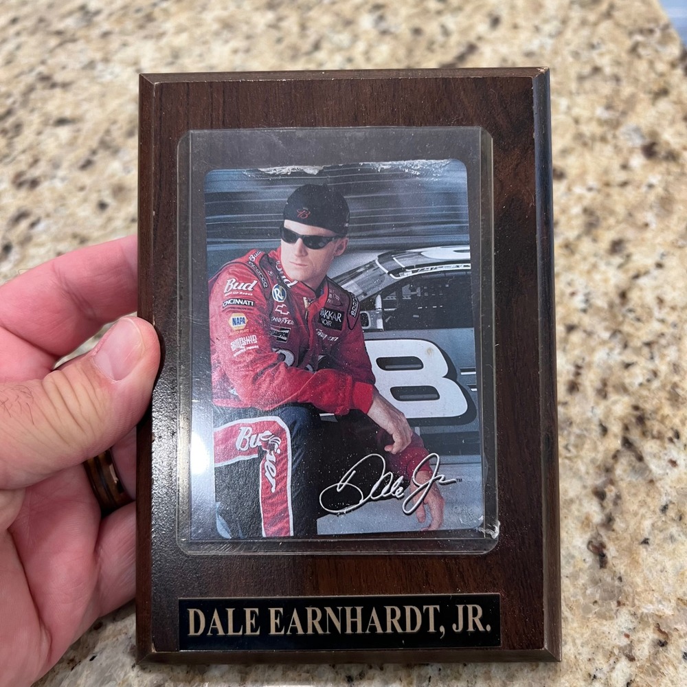 Dale Earnhardt Jr NASCAR Budweiser 8 Wood Plaque Wall Decor Racing Memorabilia